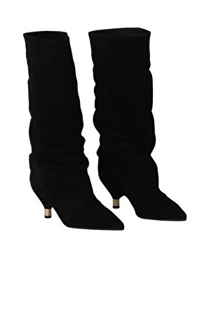 Bueno Shoes Siyah Süet Kadın Topuklu Çizme 42wc6386