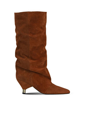 Bueno Shoes Taba Süet Kadın Topuklu Çizme 42wc6386