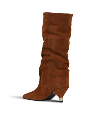 Bueno Shoes Taba Süet Kadın Topuklu Çizme 42wc6386