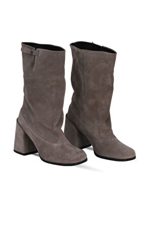 Bueno Shoes Vizon Süet Kadın Topuklu Çizme 42wc6279