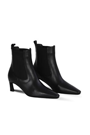 Bueno Shoes Siyah Deri Kadın Topuklu Bot 42wb6390