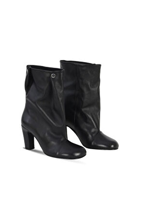 Bueno Shoes Siyah Deri Kadın Topuklu Bot 42wb6381