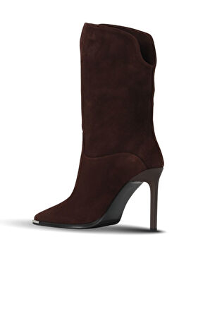 Bueno Shoes Kahverengi Süet Kadın Topuklu Bot 42wb6449