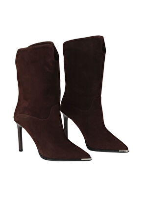 Bueno Shoes Kahverengi Süet Kadın Topuklu Bot 42wb6449