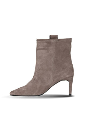 Bueno Shoes Vizon Süet Kadın Topuklu Bot 42wb6253