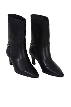 Bueno Shoes Siyah Deri Kadın Topuklu Bot 42wb6297