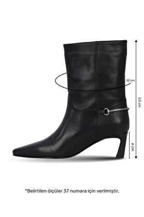 Bueno Shoes Siyah Deri Kadın Topuklu Bot 42wb6297