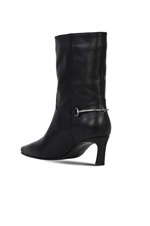 Bueno Shoes Siyah Deri Kadın Topuklu Bot 42wb6297