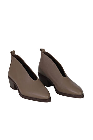 Bueno Shoes Gri Deri Kadın Topuklu Bot 01wd4004