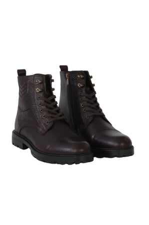 Bueno Shoes Kahverengi Flotter Deri Erkek Düz Bot 43mb2500035