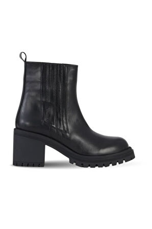 Bueno Shoes Siyah Deri Kadın Topuklu Bot 39wb8120