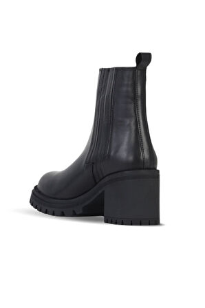 Bueno Shoes Siyah Deri Kadın Topuklu Bot 39wb8120