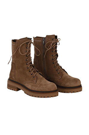 Bueno Shoes Taba Süet Kadın Düz Bot 39wb4572