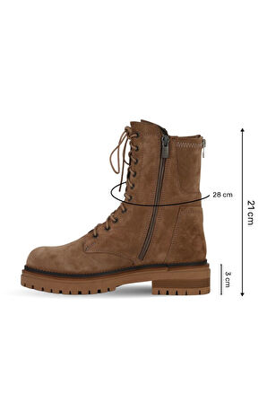 Bueno Shoes Taba Süet Kadın Düz Bot 39wb4572