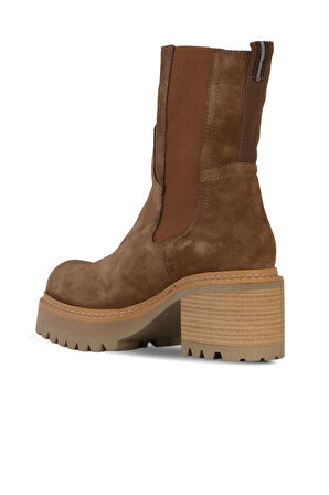 Bueno Shoes Taba Süet Kadın Topuklu Bot 39wb4813