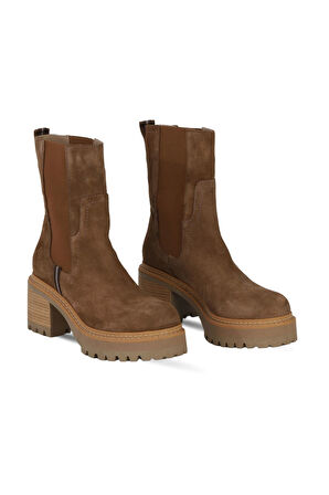 Bueno Shoes Taba Süet Kadın Topuklu Bot 39wb4813