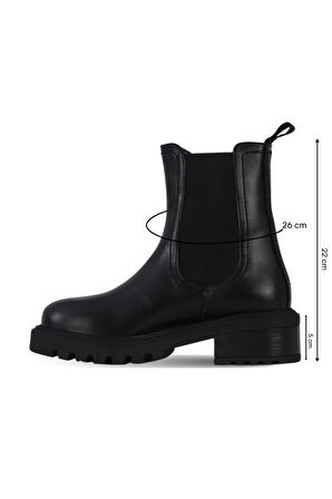 Bueno Shoes Siyah Deri Kadın Topuklu Bot 39wb6938