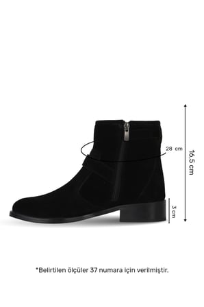 Bueno Shoes Siyah Süet Kadın Topuklu Bot 40wb11401