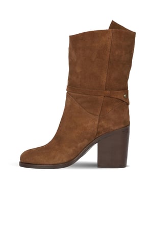 Bueno Shoes Vizon Koyu Süet Kadın Topuklu Bot 30wb4035