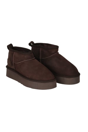 Bueno Shoes Kahverengi Süet Kadın Dolgu Topuklu Bot 05ag2074054