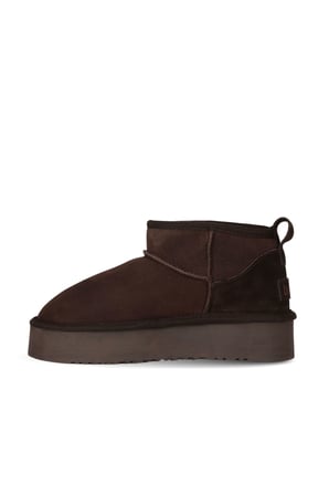 Bueno Shoes Kahverengi Süet Kadın Dolgu Topuklu Bot 05ag2074054