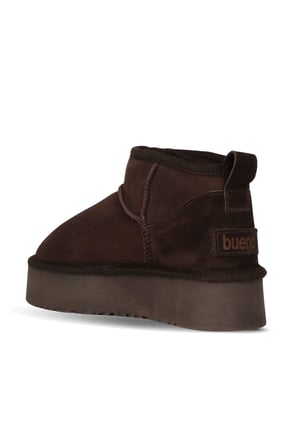 Bueno Shoes Kahverengi Süet Kadın Dolgu Topuklu Bot 05ag2074054