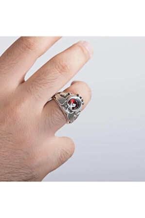 Erkek Tuğralı Tek Kartal Başlı Uzman Çavuş Yüzüğü