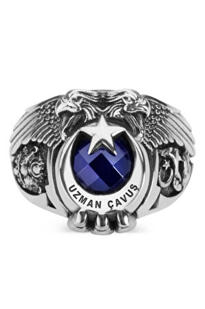 Mavi Erkek Gümüş Yüzük