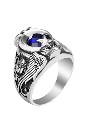 Osmanlı Armalı Tek Kartal Başlı Uzman Çavuş Yüzüğü