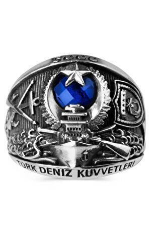 Mavi Erkek Gümüş Yüzük