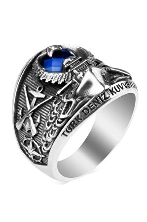 Mavi Erkek Gümüş Yüzük