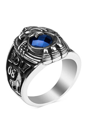 Mavi Erkek Gümüş Yüzük