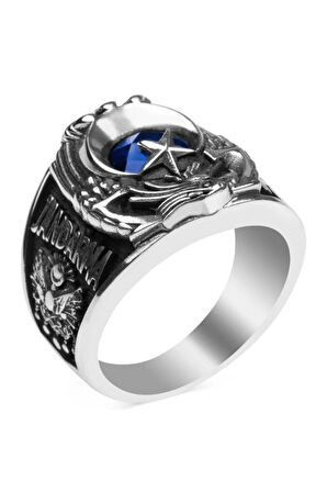 Mavi Erkek Gümüş Yüzük