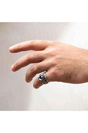 Mavi Erkek Gümüş Yüzük