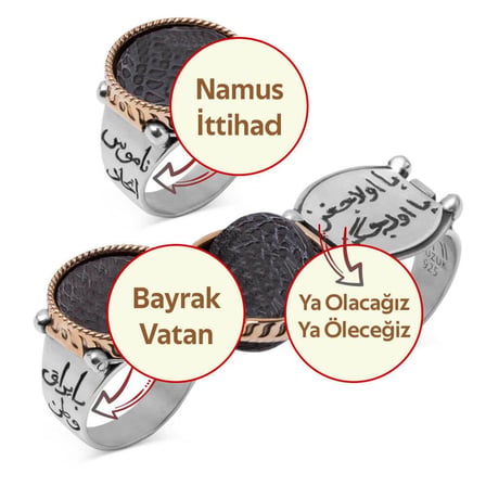 Mehmetçik Kutlu Zafer Dizisi Çift Taraflı Lisanslı Halil Paşa Yüzüğü