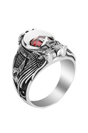 Erkek Cihan Hakimiyeti Yüzüğü Üç Hilal Bozkurt