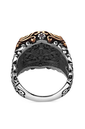 Karo Model Siyah Oniks Taşlı Gümüş Erkek Yüzük