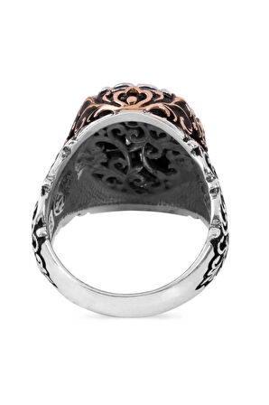 Taşsız Özel Tasarım Desen Gümüş Erkek Yüzük