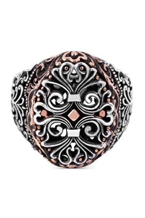 Taşsız Özel Tasarım Desen Gümüş Erkek Yüzük