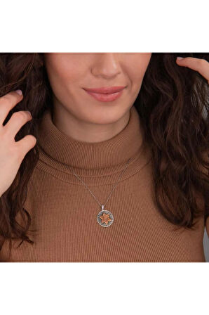 Kadın Gümüş 925 Ayar Kabartmalı Mührü Süleyman Kolye