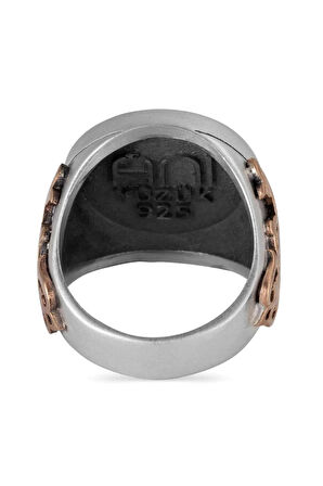 Büyük Selçuklu Ok Yay Motifli Simetrik Desen Gümüş Erkek Yüzük