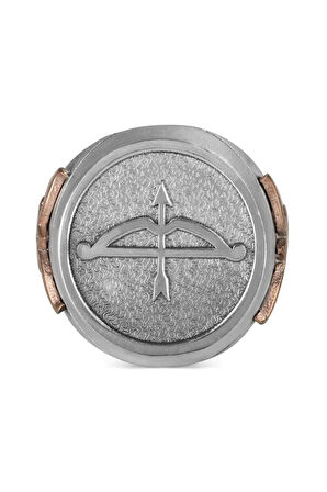 Büyük Selçuklu Ok Yay Motifli Simetrik Desen Gümüş Erkek Yüzük