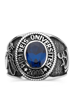 Oval Taşlı Piri Reis Üniversitesi Okul Yüzüğü