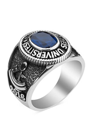 Oval Taşlı Piri Reis Üniversitesi Okul Yüzüğü