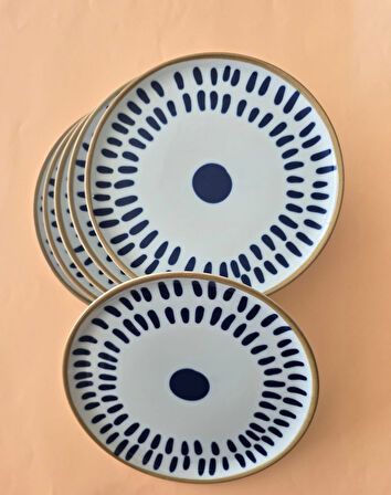 Porland Spotty Damla Servis Tabağı 24cm 6 Parça