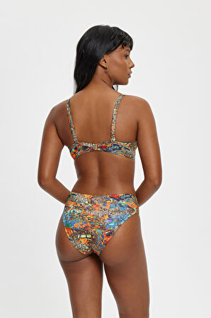 B11017 BALENLİ TOPARLAYICI BİKİNİ TAKIMI ORANJ