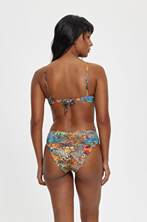 B11019 BOŞ KAPLI STRAPLEZ BİKİNİ TAKIMI ORANJ