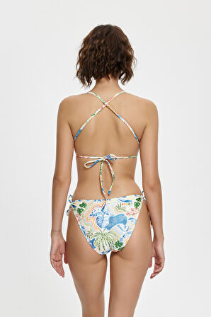 B11026 İNCE ASKILI STRAPLEZ BİKİNİ TAKIMI EKRU