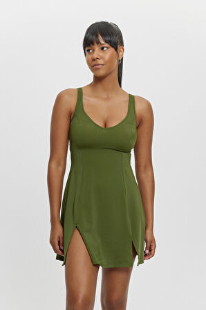 M12030  Kare Yaka Elbiseli Mayo KAMUFLAJ