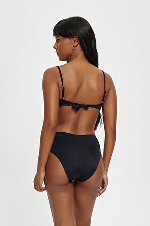 B11090 Straplez Boş Kaplı Boncuklu Bk Tk Siyah